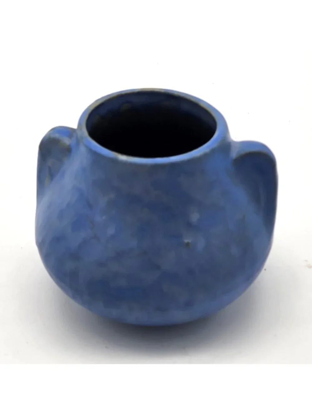 Brush McCoy Art Vellum 1930s Art Deco Pottery Mottled Matte Blue Fawn Vase 716